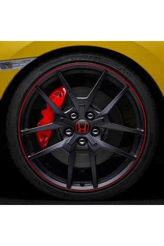 HONDA LOGOLU 56 MM JANT GÖBEK STICKER (SİYAH-KIRMIZI)