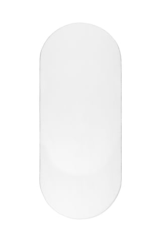 Vl Yuvarlak Comfort Ponpon Saçaklı Peluş Oval Beyaz Saçaksız