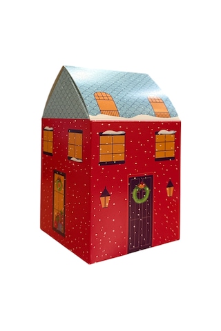 Yılbaşı Hediye Kutusu Kırmızı Ev 12'li