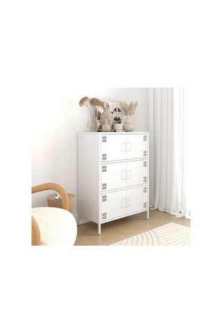 Pera Metal Çok Gözlü Dolap, 6 Kapaklı 80,50 X 40 X 109,50 Cm Ral 9016 Beyaz