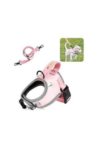 Funadd Traction Rope Reflective Breatheable Nylon Pet Vest Dog Harness, Size: S Pembe