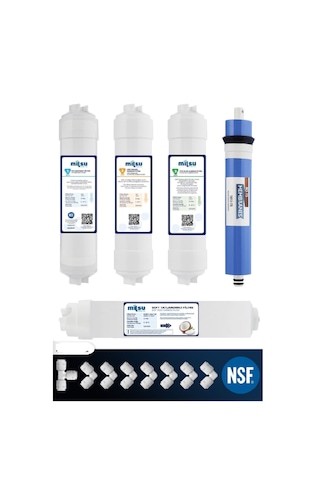 Mil Su Kapalı Kasa Su Arıtma Cihazı 5'Li Filtre Seti Membran Seçeneği Set