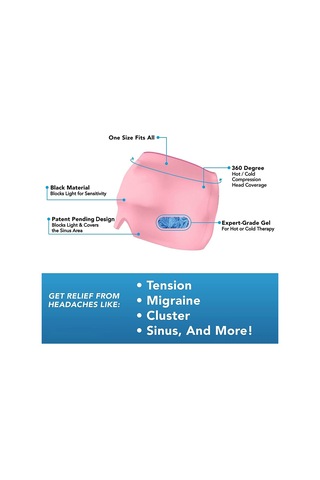 Ruicoo Siyah Jel Yüz Kaplama Soğuk Kompres Başlık - Baş Ağrısı Alleviatörü, Esnek Fizyoterapi Bantı, Ev Kullanıma Uygun Siyah