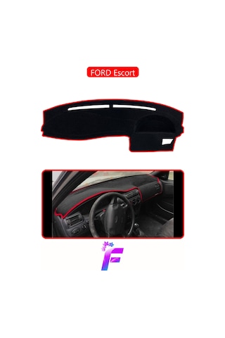 Ford Escort Uyumlu Torpido,panel Örtüsü Hızlı Ve Kolay Montaj Kaymaz Tasarım Tam Uyum F3 Kırmızı
