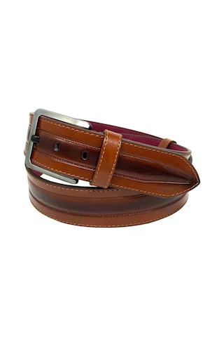 Süzer Deri Taba Suni Deri Dikişli Model 4.5 Cm.lik Spor Kot Kemer - 4523-61-22ks Taba