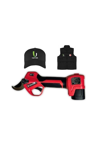 Sc-8614 Üç Akülü Şarjlı Budama Makası 35mm+şapka+yelek Set