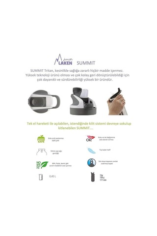 Laken Tritan Summit Şişe 0,45l - Eguzkitan Kırmızı