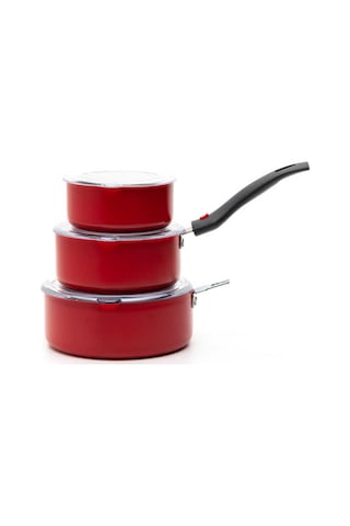 Papilla Redio 7Li 12-14-16 Cm Tava Seti. Kırmızı