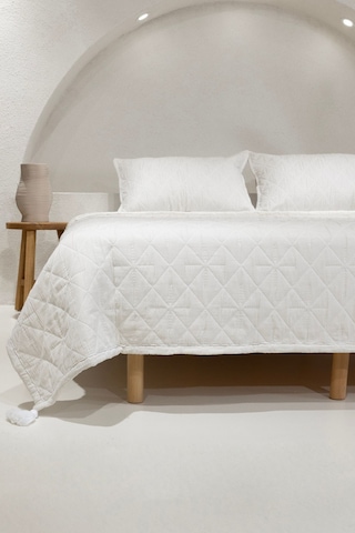 Koza Home Stella Krem Çift Kişilik Baklava Desenli Yatak Örtüsü 230x250 2 Y Krem