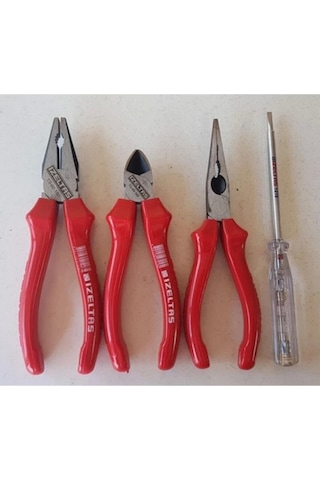 İzeltaş Set 180 Mm Pense 160 Mm Yan Keski 160 Mm Kargaburun 190 Mm Kontrol Kalemi