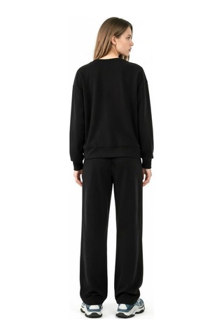 Hiccup Modal Touch Basic Sweatshirt & Geniş Paça Pantolon İkili Takım Siyah