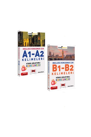 Erkan Önler İngilizce Konuşmak İçin A1-a2 - B1-b2 Kelimeleri Video Anlatımlı Renkli Çeviri 2'li Set - 875644482
