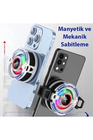 Memo Cx16 İos Android Soğutucu 15w15w Manyetik Rgb Telefon Soğutucu Anında Hızlı Soğutma Sessiz Fan Tüm Akıllı Telefonlarla Uyumlu- 5775