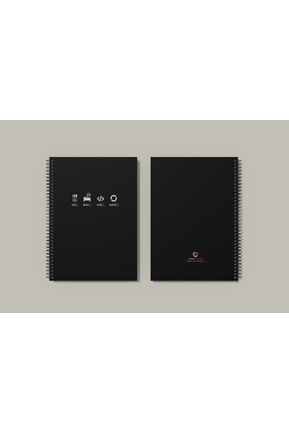 Notebook for Developers - Eat Sleep Code Repeat - Siyah - Kısmi Lak'lı Sert Mukavva Kapak - 100 Yaprak - Kareli - Spiralli Defter