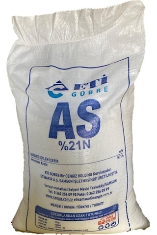 As Eti Şeker Gübre Amonyüm Sulfat %21 Azot Kükürt Bitki Geliştiren Ağaç Çiçek Üst Çim Gübresi 1 Kg
