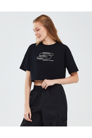 Skechers Graphic T-shirt W Short Sleeve Kadın Siyah Tshirt S241014-001