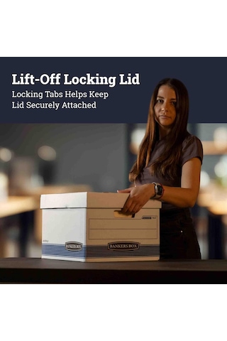 Bankers Box 0076315 Stor/fıle Orta Hizmet Saklama Kutuları, Fastfold, Kaldırma Kapağı, Letter/legal, 20'li Paket Genel