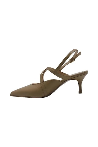 Poletto Hakiki Deri Toprak Ayakkabı Stiletto 9841 84-1337 Bej