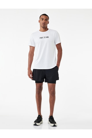 Koton Slim Fit Cep Detaylı Paraşüt Kumaş Beli Lastikli Taytlı Spor Şort Siyah 6wam40005nw Siyah