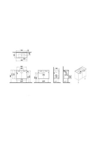 Vitra Mia Kapaklı 80 Cm Beyaz Alt Banyo Dolabı +lavabo Beyaz