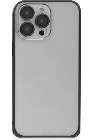 Joko Apple Uyumlu iPhone 15 Pro Max Metal Bumper Mat Kapak - Siyah Çok Renkli