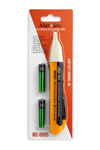 Ms-8905 90-1000vac Temassız Işıklı Sesli Faz Kontrol Kalemi - Voltaj Dedektörü