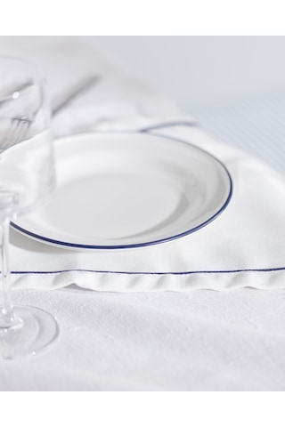 Madame Coco Retro 4'lü Pasta Tabağı Seti - Mavi/beyaz Çok Renkli