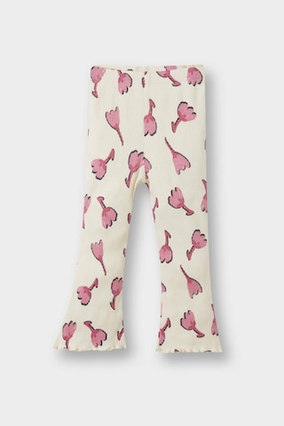 Defacto Kız Bebek 2li Takım Çiçekli Fitilli Kaşkorse Sweatshirt İspanyol Paça Tayt F3714a525auer134 Ekru