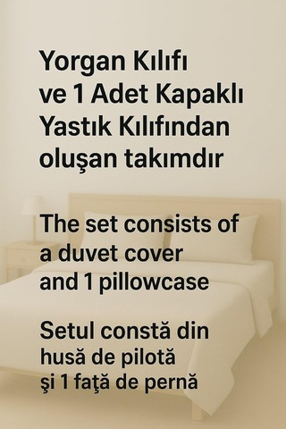 Lexroo Tek Kişilik Düz Renk Pudra Nevresim + 1 Adet Yastık Kılıfı, Crsfnevrsmtek Çok Renkli