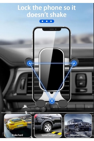 Araç İçi Ahtapot Telefon Tutucu Yatay Dikey Kullanılabilir Havalandırmaya Takılan Car Holder Tutucu Siyah