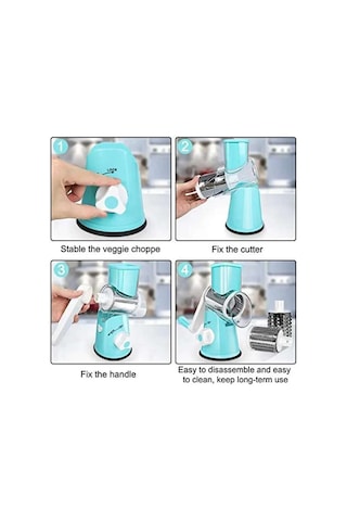Çok Fonksiyonlu Sebze Kesici Yuvarlak Dilimleyici Mutfak Rulo Aletleri Alet Doğrayıcı Patates Havuç Peynir Rendeleyici Mutfak Robotu Mavi
