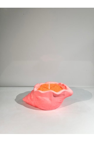 Oyster Candle- El Yapımı Mum Pembe-turuncu