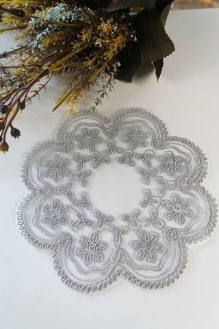 6 Adet Füme Sekizgen Modern Kırık Beyaz Bardak Altlığı & Kokteyl Beyaz