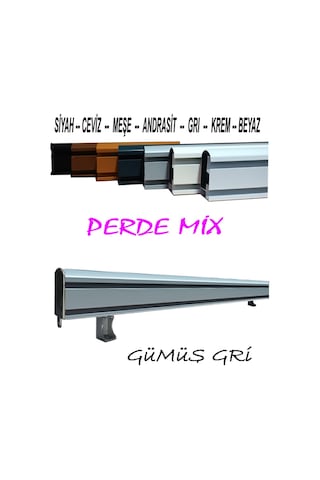 Perdemix Dekoratif Perde Ray Kornişi Alüminyum 2 Kanallı