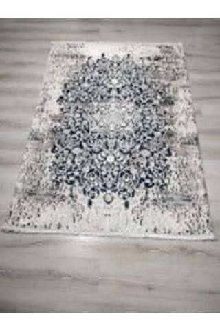 Yamalıhome Bambu Halı 1023Kremlacivert 140X200 Cm Pratik Halı