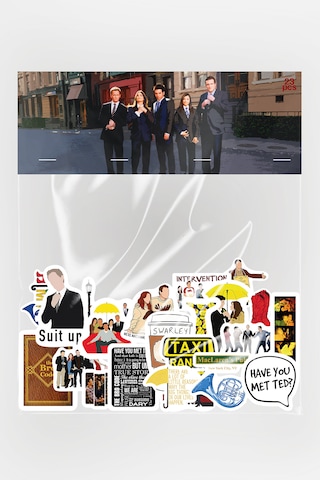 How I Met Your Mother Sticker Paketi 23 Parça Kaliteli Su Geçirmez Hımym Etiket Seti Çok Renkli