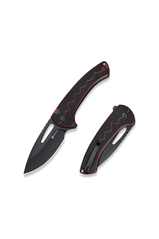 Sencut Squiggy Burgundy / Black G10 Handle Black 9cr18mov Blade Kamp Çakı Bordo