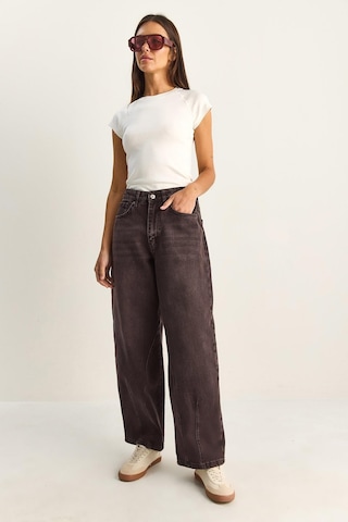 Shade Kadın Vintage Yıkamalı Baggy Kesim Rahat Kalıp Denim Pantolon 703 60286060 - Patlıcan
