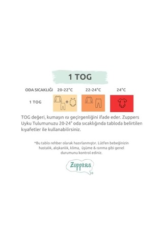 Zuppers Organik Pamuk Çocuk Ayaklı Uyku Tulumu - 1 Tog - 12-18 Ay - Kum Beji ---