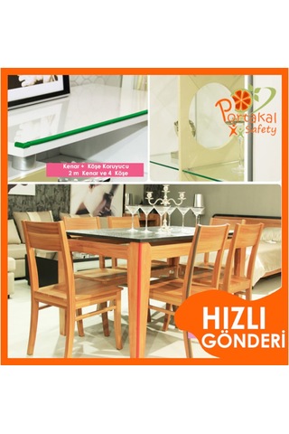 Portakal Safety Kauçuk Mini Kenar + Mini Köşe Koruyucu Seti - Kahve