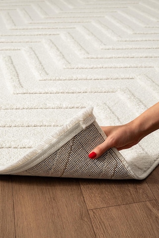 Arta Ct012a Beyaz Halı Dekoratif Sisal Yumuşak Bukleli Tozsuz Salon Halısı Yatak Odası Iskandinav