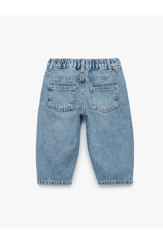 Koton Pamuklu Oversize Denim Pantolon Orta İndigo 7wmb40003td