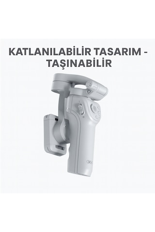 Otomatik Yüz Takipli Telefon Gimbal 330 Döner, Tripod Destekli