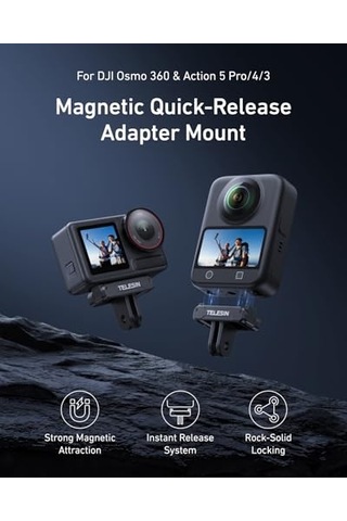 360 Manyetik Adaptör Djı Action 5 Pro 4 3 Için Bağlantı Adaptörü İle Hızlı Bırakma Adaptörü - Djı Osmo 360 Diğer