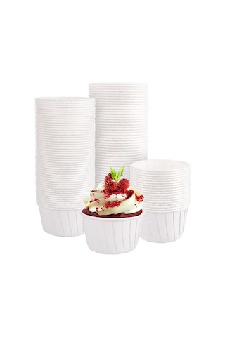 Trend Hediye Sepeti 50'li Beyaz Muffin Kek Kalıbı, Kek Kapsülü Cupcake Kalıbı, Airfryer Uyumlu Sku: Smg8690010573919 Açık Gri