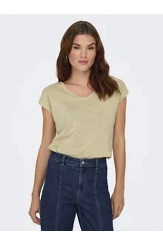 Only 15136069 V Yaka Kolsuz Kadin Body - Sari Sarı