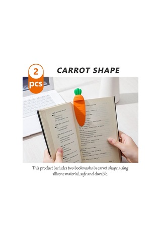 2 Adet Havuç Ayracı Silikon Kitap Ayracı 3d Öğrenci Ayracı Yenide