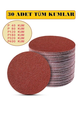 125 Mm Cırt Disk Zımpara 30 Lu Karma Paket