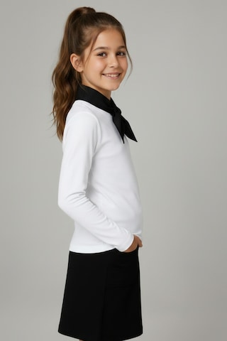 Kiagu Beyaz Uzun Kol Basic T-shirt- Terletmeyen Esnek Kumaş Pamuklu Mevsimlik Beyaz Uzunkol Kız Çocuk Tsort Beyaz