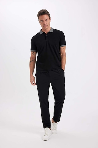 Defacto Slim Fit Dar Kesim Polo Yaka Kısa Kollu Pamuklu Tişört D0033AXNS Siyah